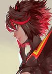  blue_eyes face highres kill_la_kill lips matoi_ryuuko multicolored_hair nanaya_(daaijianglin) profile senketsu short_hair signature solo sparkle upper_body 