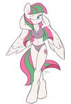  absurd_res ambris anthro anthrofied blossomforth_(mlp) blue_eyes bra breasts cleavage clothed clothing cutie_mark equine female freckles friendship_is_magic green_hair hair hi_res horse mammal my_little_pony navel one_eye_closed panties pegasus plain_background pony purple_hair standing two_tone_hair underwear white_background wings 