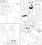  anthro black_and_white bulge calheb calheb-db canine clothed clothing collar comic cuntboy dialog drake_(character) ear_piercing english_text eyewear flat_chested hair half-dressed intersex lizard long_hair male mammal monochrome piercing plain_background reptile scalie spiked_collar sunglasses text tongue tongue_out wide_hips xianos 