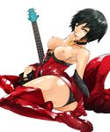  ass black_hair black_panties blue_eyes boots breasts breasts_outside colorized electric_guitar eyelashes gloves guilty_gear guitar hat hat_removed headwear_removed i-no instrument laio latex lips looking_at_viewer md5_mismatch medium_breasts mole mole_above_mouth nipples nose off_shoulder one_eye_closed panties perky_breasts short_hair simple_background solo thigh_boots thighhighs twisted_torso underwear white_background 