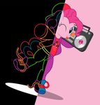  baseball_cap blue_eyes clothing equine female friendship_is_magic hair hat hoodie horse mammal my_little_pony one_eye_closed pink_hair pinkie_pie_(mlp) pony sneakers stereo thelastgherkin tongue tongue_out wink 