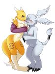  alpha_channel anthro barefoot blush breasts canine claws digimon female fox french_kissing fur gazimon happy kelthis kissing lesbian long_ears mammal navel nipples nude pedohika plain_background renamon sharp_claws smile toe_claws tongue tongue_out transparent_background 