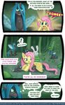  changeling comic english_text equine female fluttershy_(mlp) friendship_is_magic horn mammal my_little_pony pablofiorentino pegasus queen_chrysalis_(mlp) smile text trapped tumblr wings 