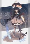  bad_id bad_pixiv_id banned_artist black_hair boots capelet coat expressionless flower full_body hat knee_boots long_hair orange_eyes pants pants_rolled_up pixiv_fantasia pixiv_fantasia_fallen_kings standing telescope torn_clothes torn_pants tunic urakata_(uracata) wavy_hair 