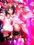  boots brown_hair japanese_clothes kara_no_kyoukai kimono knife reverse_grip ryougi_shiki short_hair solo tanupo 