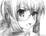  glasses gofu greyscale kannagi_itsuki monochrome shimoyama_mutsumi sketch solo sora_wo_kakeru_shoujo traditional_media 