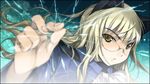  animal_ears blonde_hair foreshortening glasses hands long_hair lowres mizuki_makoto perrine_h_clostermann solo strike_witches world_witches_series yellow_eyes 
