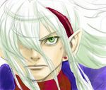  breath_of_fire breath_of_fire_iv fou-lu green_eyes hair_over_one_eye hebina_masayoshi long_hair male_focus solo white_hair 