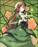  flower heterochromia long_hair nu_(plastic_eraser) rose rozen_maiden solo suiseiseki very_long_hair 