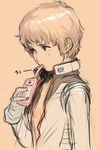  amuro_ray androgynous bad_id bad_pixiv_id drinking_straw gundam male_focus mobile_suit_gundam pilot_suit sano_toshihide sketch solo 