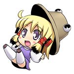  blonde_hair chibi eyes full_body hat kanno moriya_suwako purple_eyes short_hair solo thighhighs touhou transparent_background 