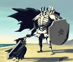  armor artist_request berserk cape chibi dragonslayer_(sword) guts huge_weapon shield skull_knight sword weapon 