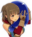  blush brown_hair final_fantasy final_fantasy_xi hug hume robina short_hair slime solo tears 