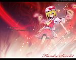  blonde_hair flandre_scarlet hat laevatein red_eyes rougetsu_(eclipse) solo touhou translated wings 