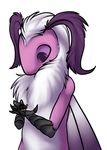  angry anthro arthropod hair insect moth phoenixbat purple_hair size_difference white_hair 