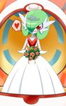  blush dress flower gardevoir mega_gardevoir mega_pokemon neichii nintendo no_humans pokemon red_eyes solo tiara wedding_dress 