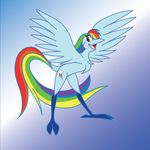  bird cutie_mark female friendship_is_magic hair looking_at_viewer multi-colored_hair my_little_pony open_mouth phoenix rainbow_dash_(mlp) rainbow_hair solo thelonecrow 