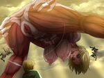  anus ass blue_eyes breasts censored female_titan mosaic_censoring pussy shingeki_no_kyojin spread_ass upside_down_(artist) upside_down_(gian2) 