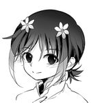  bad_id bad_pixiv_id closed_mouth face flower greyscale hair_flower hair_ornament inazuma_eleven_(series) inazuma_eleven_go looking_at_viewer lowres male_focus monochrome nalse shuu_(inazuma_eleven) simple_background smile solo upper_body white_background 