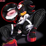  anthro anus balls blush butt close-up crossdressing hair half-erect hedgehog male mammal nurse penis precum presenting presenting_hindquarters red_eyes sega shadow_the_hedgehog solo sonic_(series) spazkid therealshadman two_tone_hair video_games 