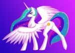  equine female friendship_is_magic fur hair horn horse looking_at_viewer mammal multi-colored_hair my_little_pony pony purple_eyes solo thelonecrow white_fur winged_unicorn wings 