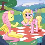  cutie_mark equine eyes_closed eyewear female flower fluttershy_(mlp) friendship_is_magic fur glasses hair mammal multi-colored_hair my_little_pony original_character pegasus pink_fur pink_hair skykain tree wings yellow_fur 