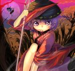  black_hair bowl bowl_hat hanging hat holding_needle horns japanese_clothes kijin_seija kimono looking_at_viewer mouth_hold multicolored_hair multiple_girls needle open_mouth purple_eyes purple_hair red_hair red_string shope short_hair strangling string sukuna_shinmyoumaru touhou 