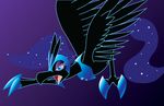 bird blue_eyes female friendship_is_magic my_little_pony nightmare_moon_(mlp) open_mouth phoenix solo thelonecrow wings 