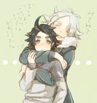  bad_id bad_pixiv_id blue_hair eyebrows fubuki_shirou hakuren height_difference hug hug_from_behind iko_(i-my-16) inazuma_eleven_(series) inazuma_eleven_go male_focus multiple_boys silver_hair soccer_uniform sportswear yukimura_hyouga 