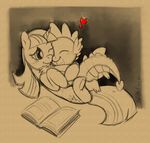  &lt;3 blush book cutie_mark dragon equine eyes_closed female feral friendship_is_magic horn horse hug lying male mammal my_little_pony on_back one_eye_closed plain_background pony scalie signature sketch spike_(mlp) spines twilight_sparkle_(mlp) unicorn warepwn3 white_background 