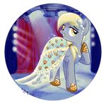  adlynh derpy_hooves_(mlp) dress equine female food friendship_is_magic fur grey_fur mammal muffin my_little_pony pegasus solo stage wings 