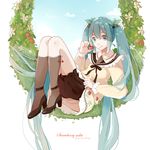  39 2014 :q aqua_eyes aqua_hair bad_id bad_pixiv_id character_name cherry dated fen_renlei food fruit hair_ornament hatsune_miku long_hair looking_at_viewer solo strawberry strawberry_miku tongue tongue_out twintails very_long_hair vocaloid 