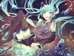  aqua_hair bubbles chunnkoromochi hatsune_miku long_hair tie vocaloid 