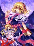  alice_margatroid apron bad_id bad_pixiv_id blonde_hair blood bloody_clothes bloody_weapon blue_eyes blush book bow capelet crazy_smile doll doll_joints dress dual_wielding full_moon grimoire grimoire_of_alice hairband holding jewelry lolita_hairband long_hair mirror_(xilu4) moon night night_sky red_eyes ribbon ring sash shaded_face shanghai_doll short_hair skirt sky smile star_(sky) starry_sky string sword touhou weapon yandere 