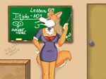  alexis_kitsune anthro big_breasts bra breasts canine chalk chalkboard classroom cleavage clothed clothing collar desk door dress eyewear female fox glasses hair lace lesson mammal milf mother open_mouth oral oral_sex parent penis pointer school sex solo sponge spoonge standing teacher titfuck underwear 