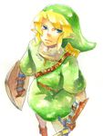  bad_id bad_pixiv_id blonde_hair blue_eyes hat holding holding_sword holding_weapon left-handed link looking_at_viewer lowres male_focus perspective pointy_ears renka_(pixiv) shield solo sword the_legend_of_zelda weapon 