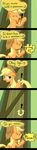  applejack_(mlp) blonde_hair comic dialog door english_text equine female freckles friendship_is_magic frozen_(movie) fur gashiboka green_eyes hair hat hi_res horse horseshoe key_hole mammal my_little_pony orange_fur parody pony text 