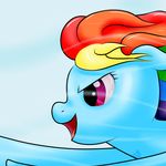  equine female friendship_is_magic hair horse mammal multi-colored_hair my_little_pony open_mouth pony purple_eyes rainbow_dash_(mlp) rainbow_hair rayhiros signature solo tongue 