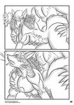  anthro big_breasts big_butt breasts butt canine comic curly_hair doggystyle drill_hair erect_nipples eyes_closed faceless_male female fourth_wall from_behind grab greyscale grope locofuria male mammal monochrome multi_breast multi_nipple nipples nude plain_background sex side_boob straight toned tongue tongue_out were werewolf white_background 