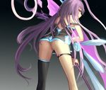  anastasia_(pixiv_fantasia_fallen_kings) ass bad_id bad_pixiv_id long_hair no_panties pixiv_fantasia pixiv_fantasia_fallen_kings purple_eyes purple_hair pussy scythe single_thighhigh solo thighhighs uncensored vibrator wangchuan_de_quanyan 