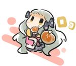  :3 bad_id bad_pixiv_id blush bread chibi eating food grey_hair handa_roko idolmaster idolmaster_million_live! long_hair ribbon saku_(osake_love) yellow_eyes 