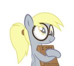 absurd_res alpha_channel blonde_hair book derp_eyes derpy_hooves_(mlp) english_text equine eyewear female friendship_is_magic glasses hair hi_res holding horse mammal my_little_pony pegasus plain_background pony ponytail shyview solo text transparent_background wings yellow_eyes 
