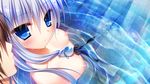  ayashiro_kagari blue_eyes breasts front_wing game_cg innocent_girl long_hair nanaca_mai nipples nude water wet 
