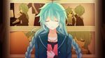 2girls akiyoshi_(tama-pete) alternate_hairstyle aqua_hair braid closed_eyes green_hair hatsune_miku instrument jewelry long_hair multiple_girls necklace original out_of_frame photo_(object) photo_album piano solo_focus tears twin_braids twintails vocaloid 