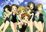  girls_und_panzer maruyama_saki megane oono_aya sakaguchi_karina sawa_azusa school_swimsuit swimsuits utsugi_yuuki yamagou_ayumi yoshida_nobuyoshi 