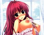  1girl blush breast_hold breasts female highres kamikaze_explorer! long_hair looking_at_viewer nipples oshiki_hitoshi yuutenji_mishio 