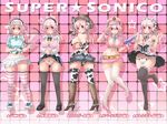  bra breasts cleavage headphones maid open_shirt panties seifuku skirt skirt_lift sonico sport super_sonico tennis thighhighs underwear v-mag 