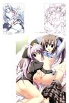  breasts ikinari_anata_ni_koishiteiru korie_riko makura nipples open_shirt panty_pull pussy pussy_juice yanagise_eika yourou_tsumugu yuri 