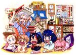  age_regression ass baby black_hair blonde_hair blue_eyes bow box brown_hair calendar_(object) child commentary_request corded_phone dokonjou_gaeru dress drill_hair falling french gamagoori_ira guts_(kill_la_kill) hair_bow harime_nui hououmaru_rei inumuta_houka jakuzure_nonon junketsu kill_la_kill kiryuuin_ragyou kiryuuin_satsuki maneki-neko mankanshoku_mako mankanshoku_sukuyo matoi_ryuuko multicolored_hair multiple_girls no_eyepatch ousawa_ugetsu phone pink_bow pink_hair pyonkichi rainbow_hair rotary_phone sanageyama_uzu senketsu sewing_machine short_hair short_twintails twin_drills twintails what_if younger 