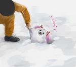  bad_id bad_pixiv_id gomadoka ice kaname_madoka mahou_shoujo_madoka_magica rescue ribbon seal snow twintails watanabe_ignica 